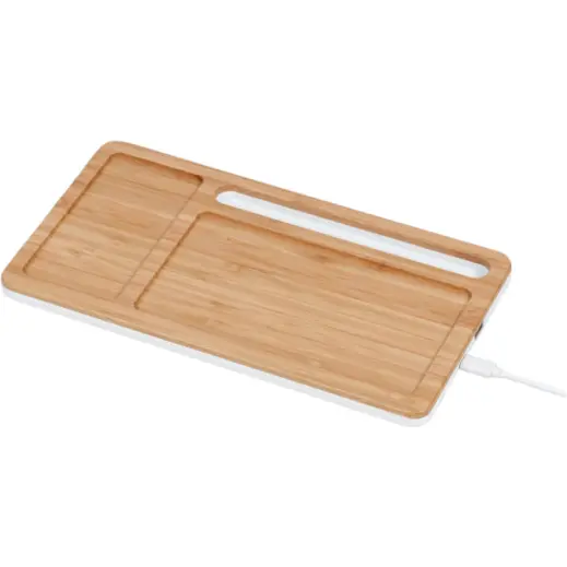 Okiyo Musen Bamboo Wireless Charger Desk Organiser Unbranded